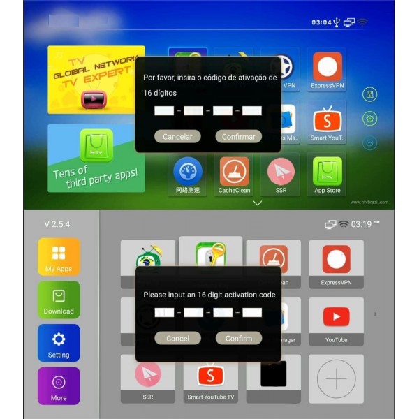 Codigo de Renovacao HTVBOX Action Code for BRTV /Renewal Code for HTVBOX - H2 - H3 - H5 - H6 - H7 - H8 - H9 - H_A 1-2-3